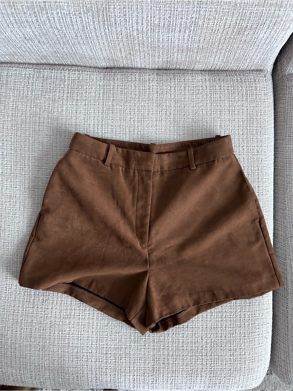 H&M Brown High Waist Tailored Shorts